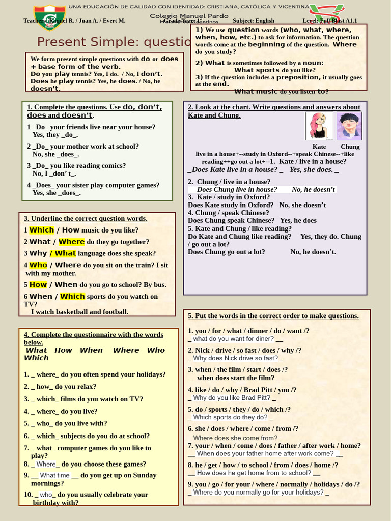 Present Simple Questions 2 | PDF
