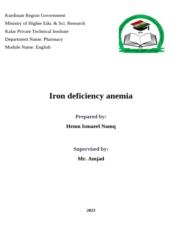 Iron Deficiency Anemia | PDF