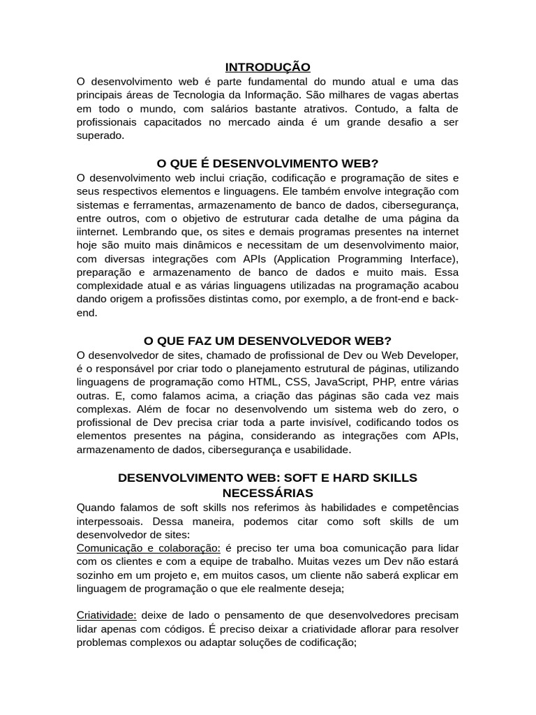 Guia Completo sobre Desenvolvimento Web | PDF | Rede mundial de ...