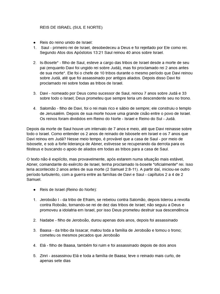 Reis De Israel Pdf