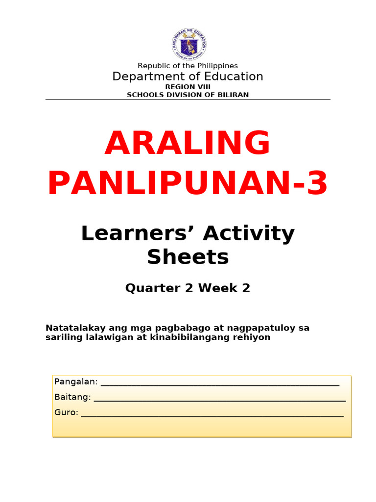 LAS AP 3 Q2 Week 2 | PDF
