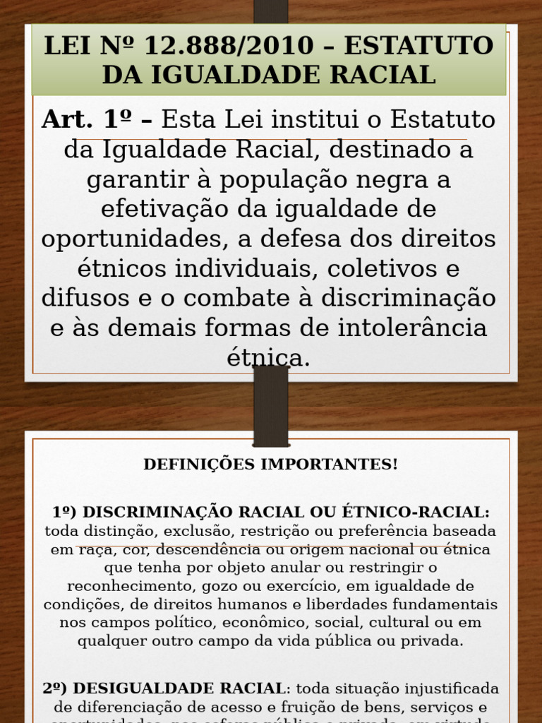 Estatuto Da Igualdade Racial | PDF