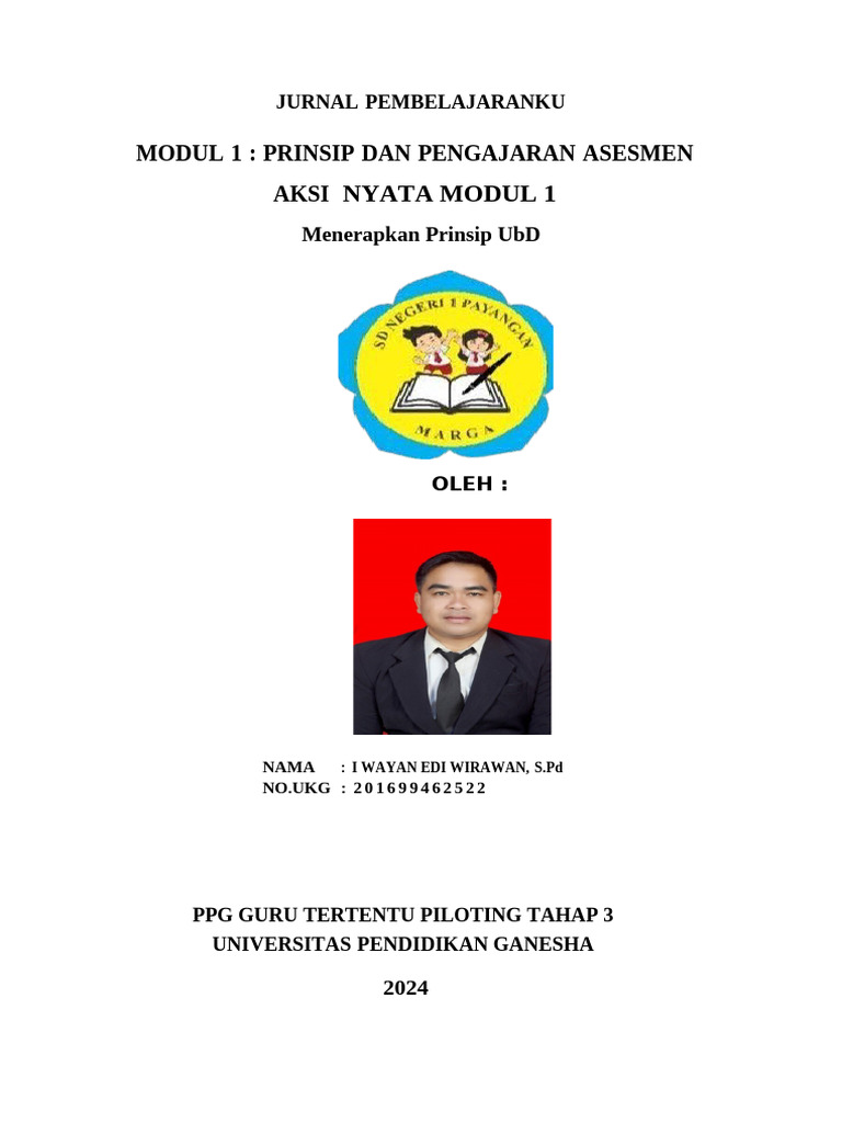 Jurnal Pembelajaran Modul 1 Pendekatan UbD | PDF