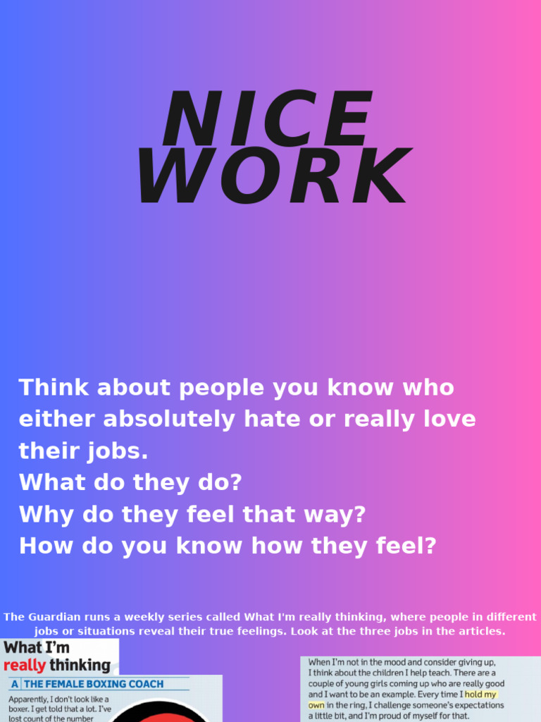 Nice Work | PDF