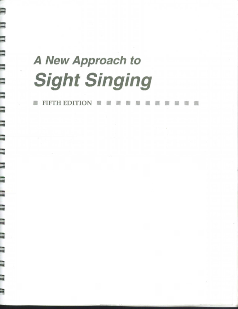 A New Approach To Sight Singing Fifth Edition Berkowitz Páginas 1 Pdf