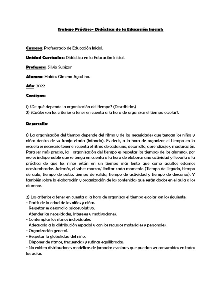 Didáctica de La Ed. Inicial | PDF