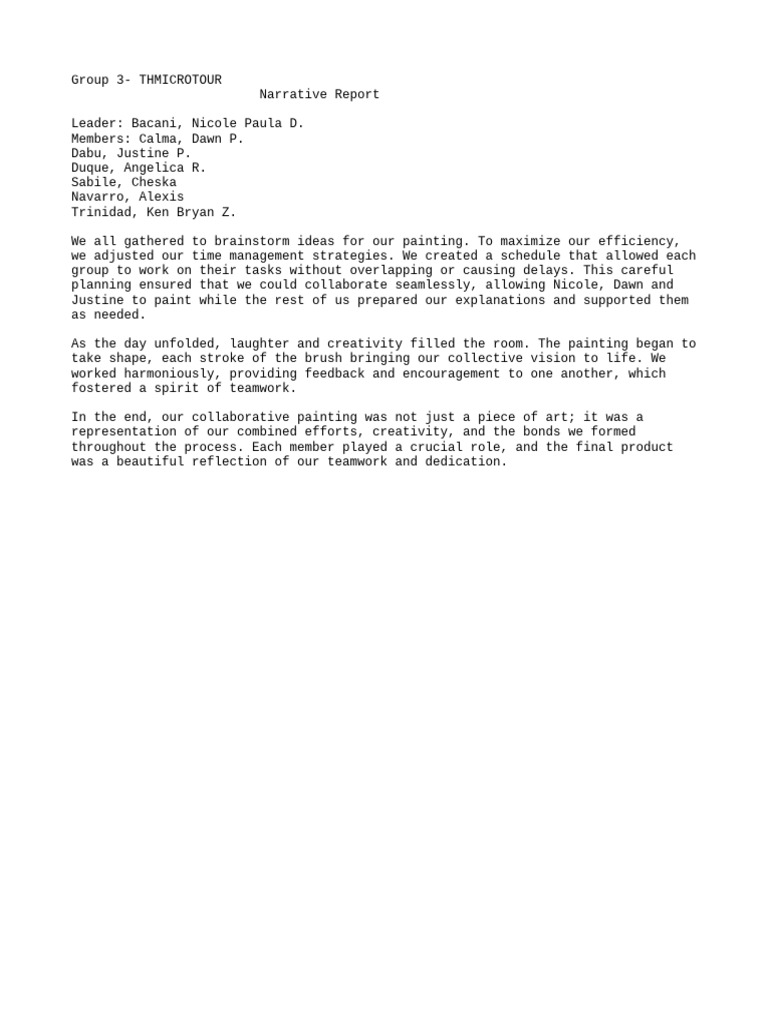 Narrative Report | PDF