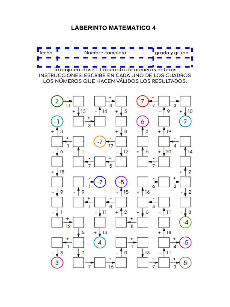 OPERACIONES - Laberinto 4 | PDF