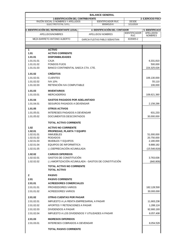 Balance General y Estado de Resultados | PDF