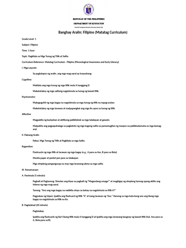 Filipino Time Example