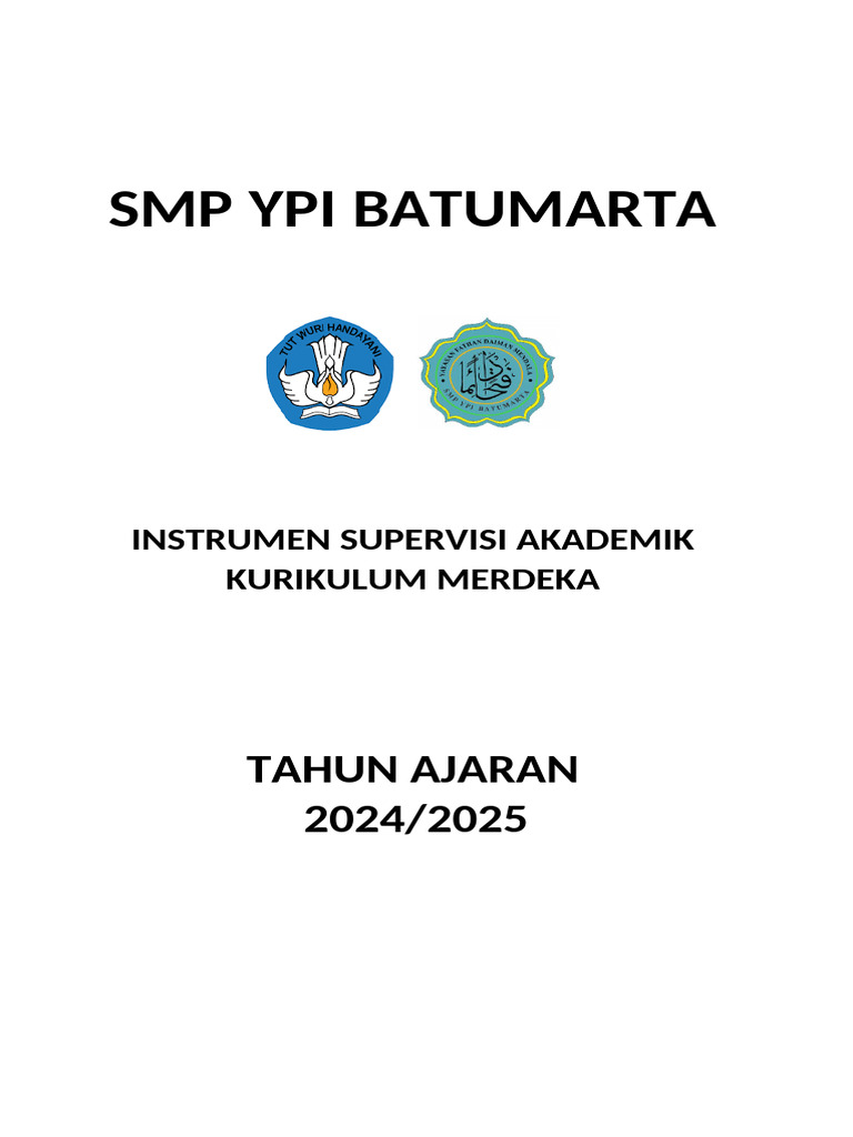 Instrumen Supervisi Akademik Kurmer (SMP Ypi Batumarta) 2024-2025 | PDF