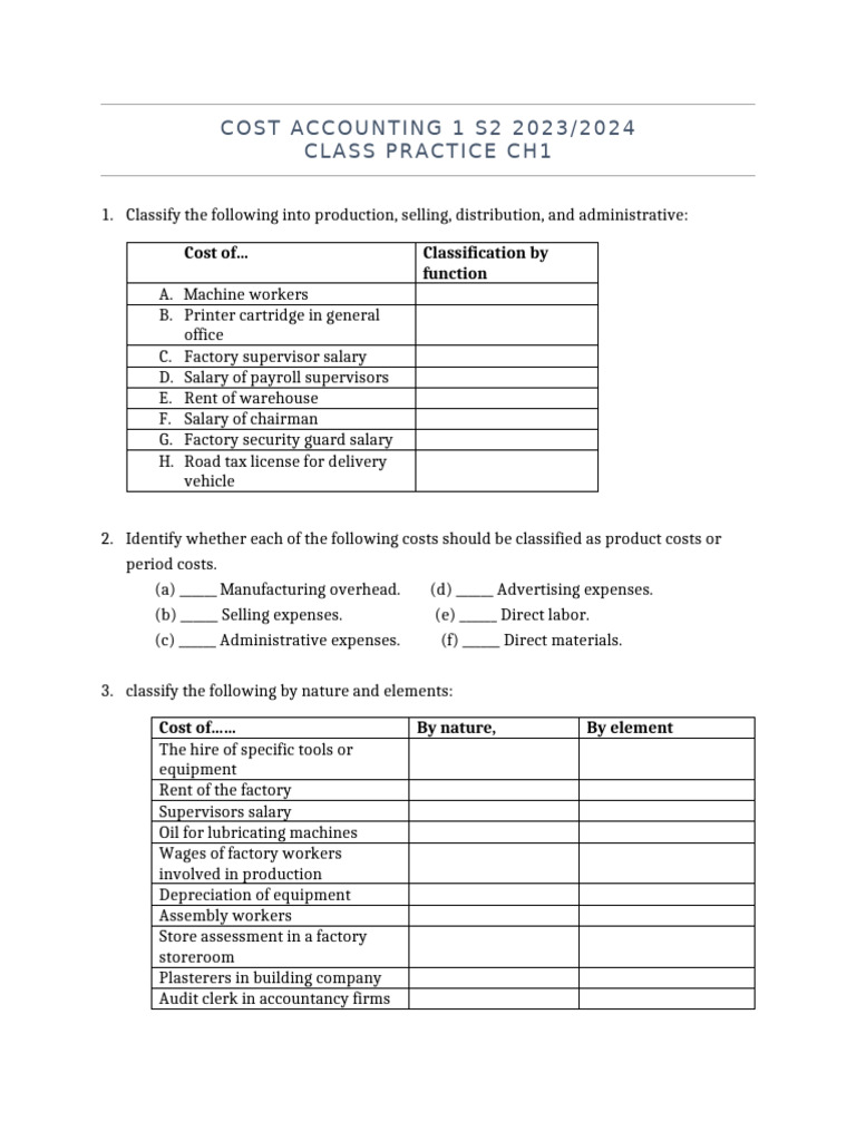 Class Practice CH1 To Print | PDF