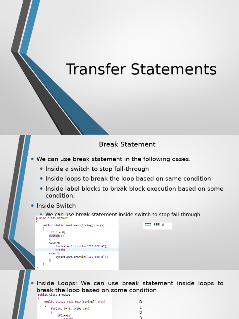 Transfer Statements | PDF