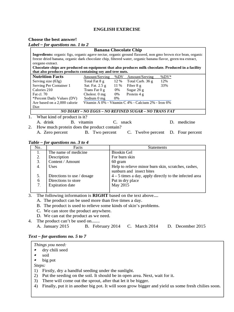 English Exercise | PDF