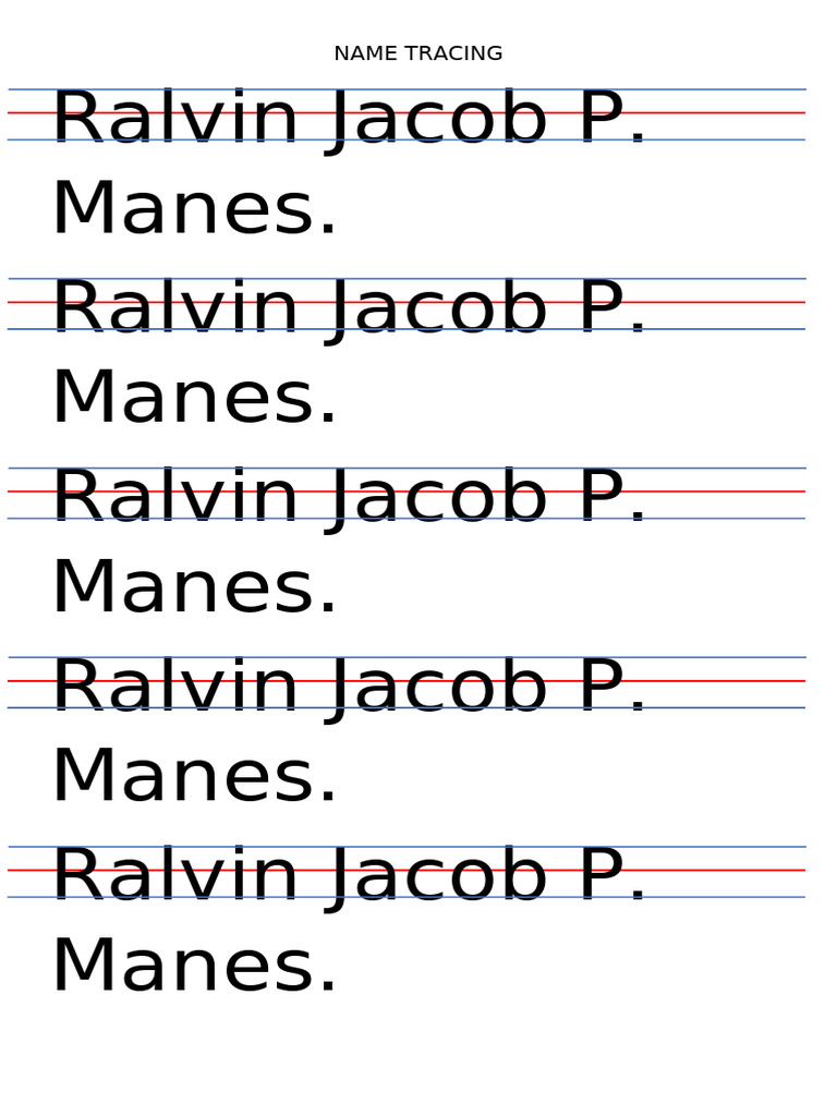 Name Tracing for Multiple Individuals | PDF | Language Arts & Discipline