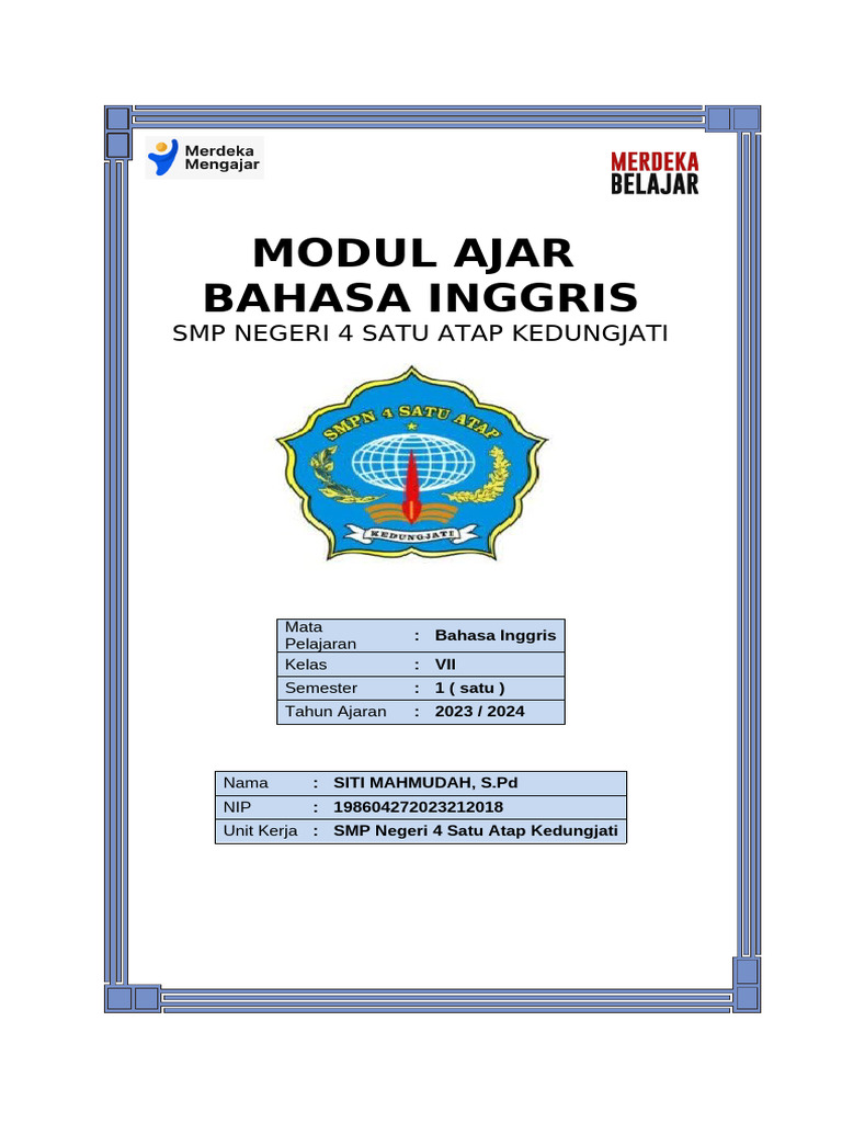 Cover MODUL AJAR | PDF