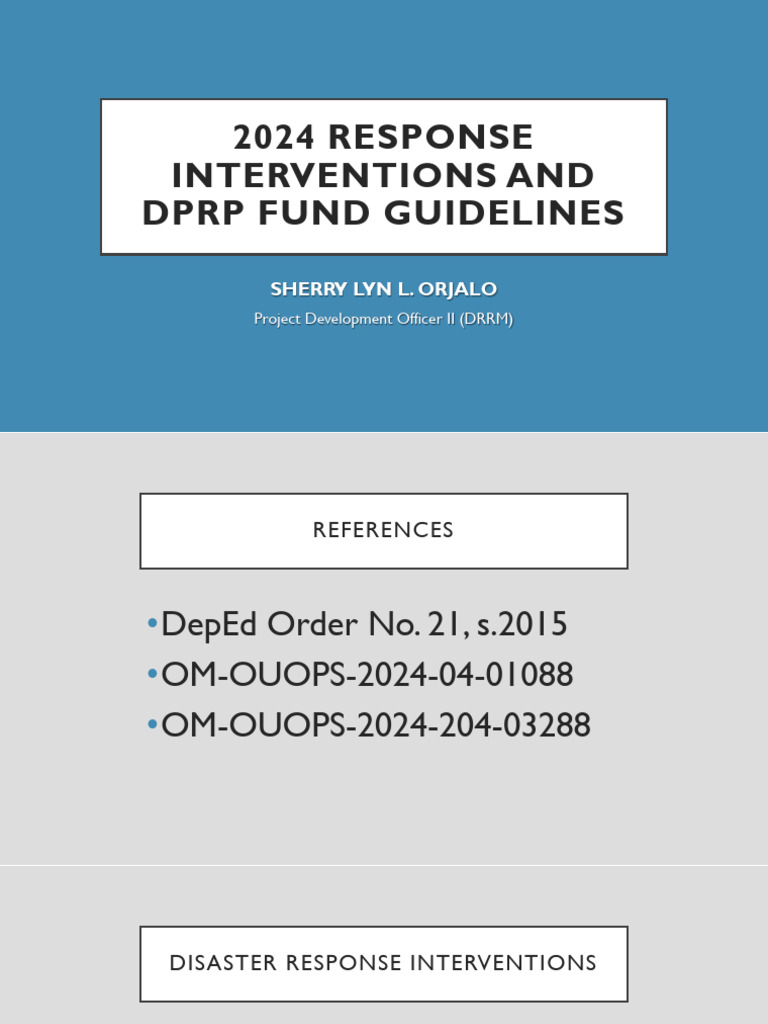 2024 RESPONSE INTERVENTIONS and DPRP FUND GUIDELINES | PDF