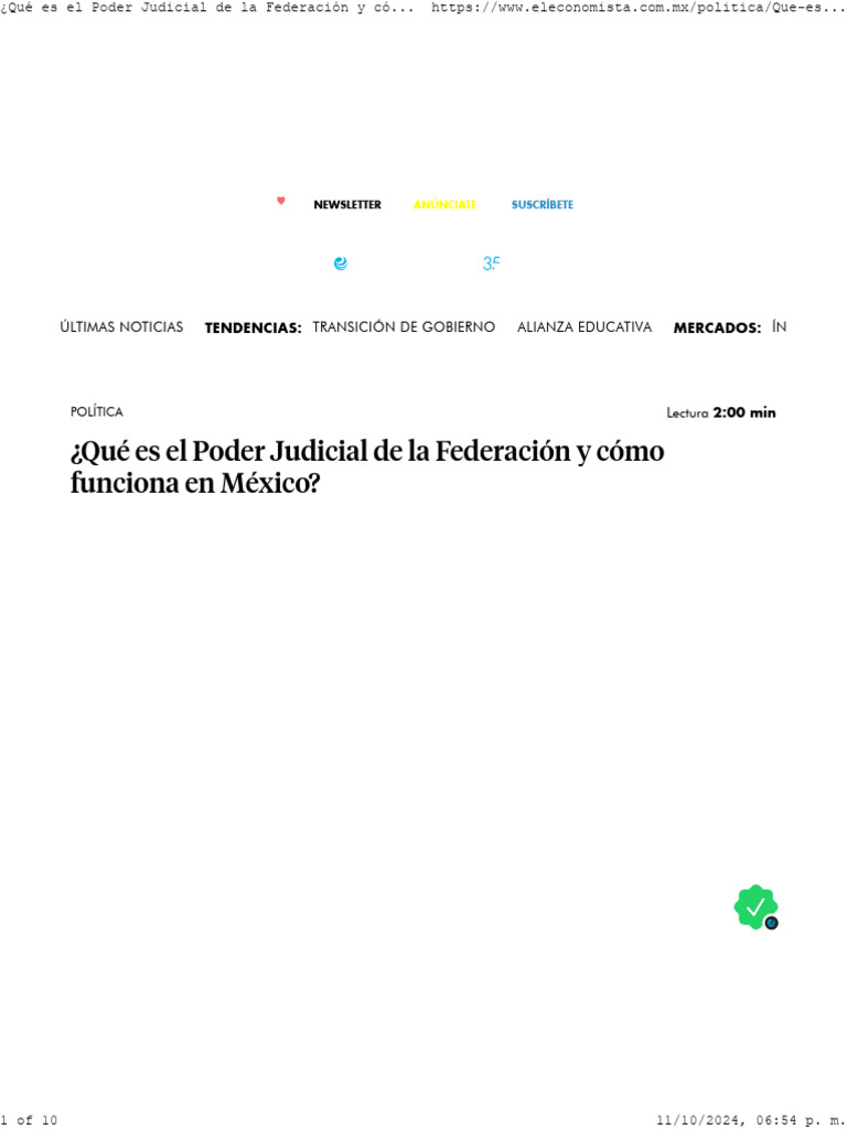 Integracion Del Poder Judicial de La Federacion | PDF