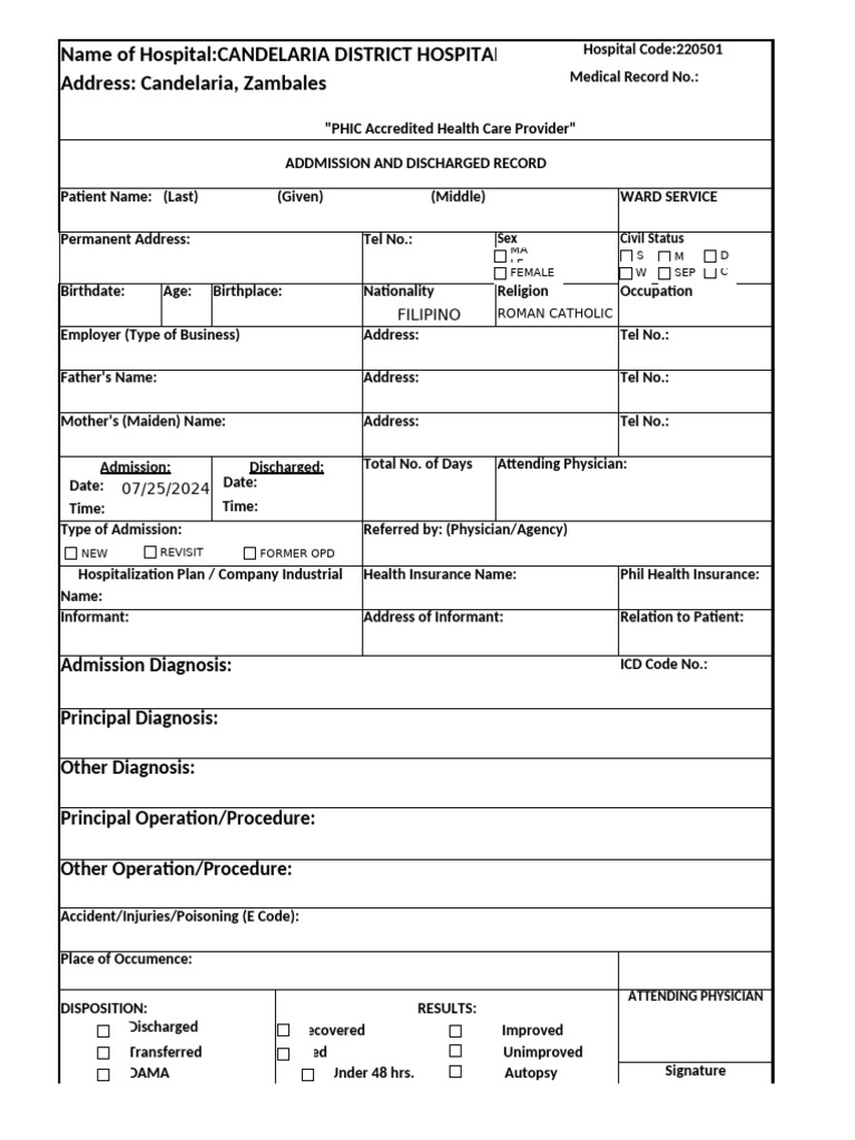 Name of Hospital:Candelaria District Hospital Address: Candelaria ...