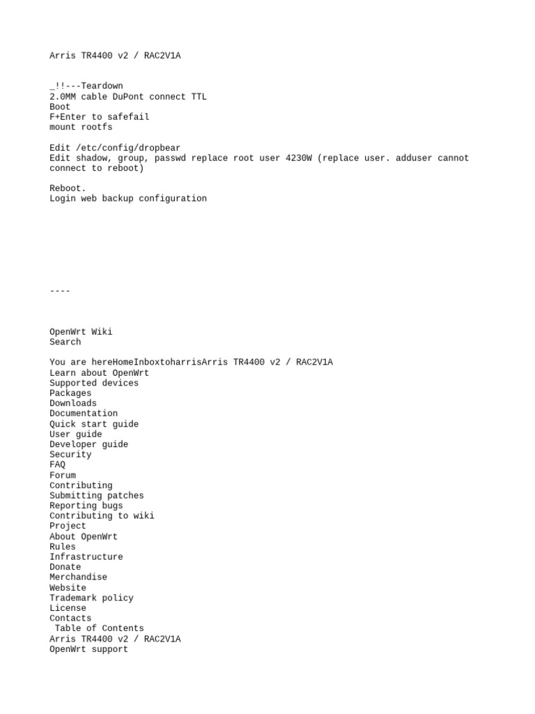 Arris TR4400 v2 - RAC2V1A | PDF