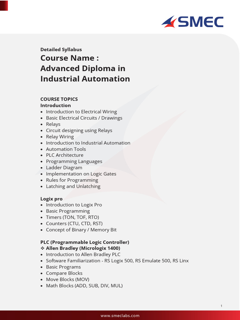 Advanced Diploma in Automation | PDF