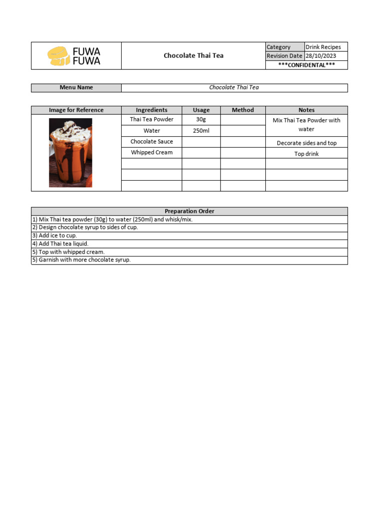 Thai Tea Recipe | PDF
