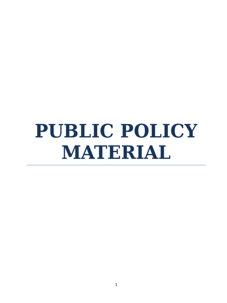 Public Policy Material | PDF | Policy | Business