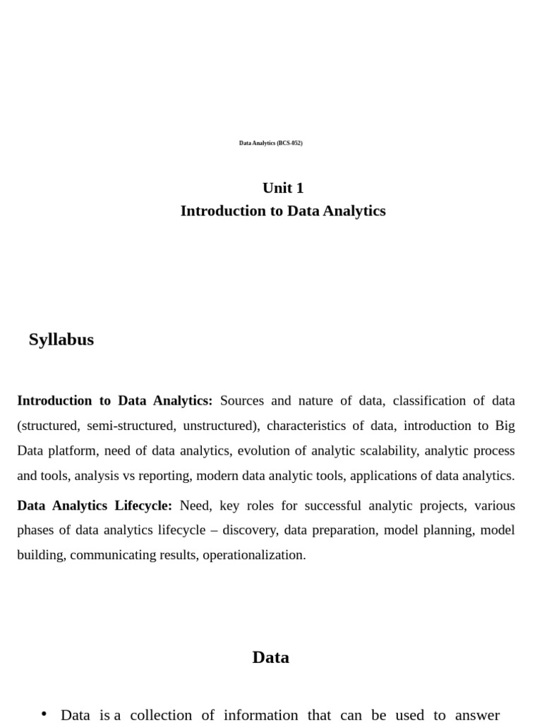 DA Unit 1 | PDF