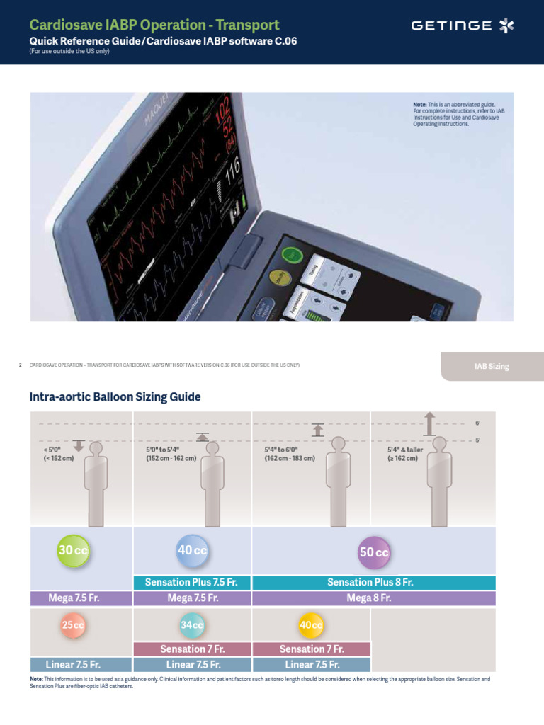Cardiosave IABP Transport Guide | PDF | Cardiovascular System | Medical ...