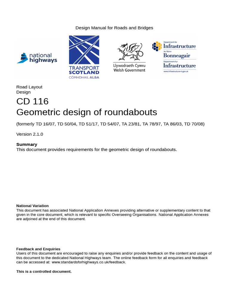 Geometric Design of Roundabouts-Web | PDF