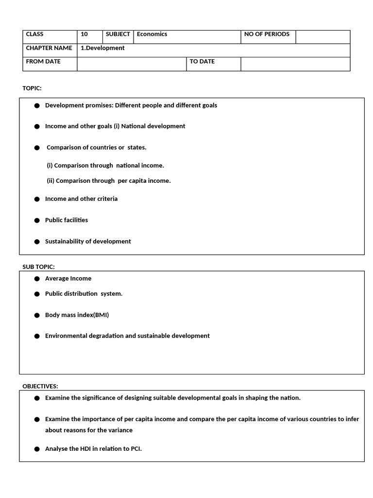 Class 9 Sst Economics Chapter 2 Summary