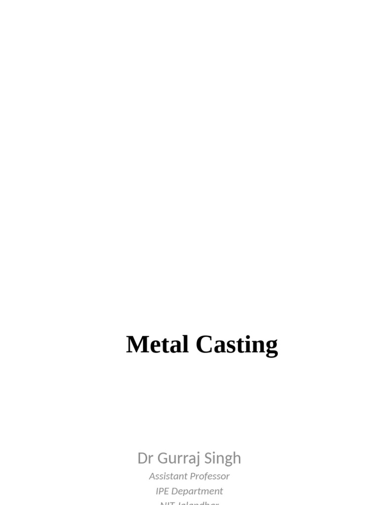 Casting Part 1 | PDF