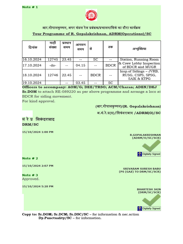 Tour Prog ADRM | PDF