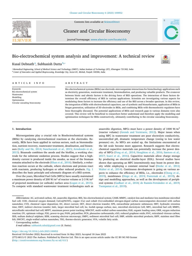Bioelectrochemicalsystemanalysisandimproveme_2023_Cleanerand
