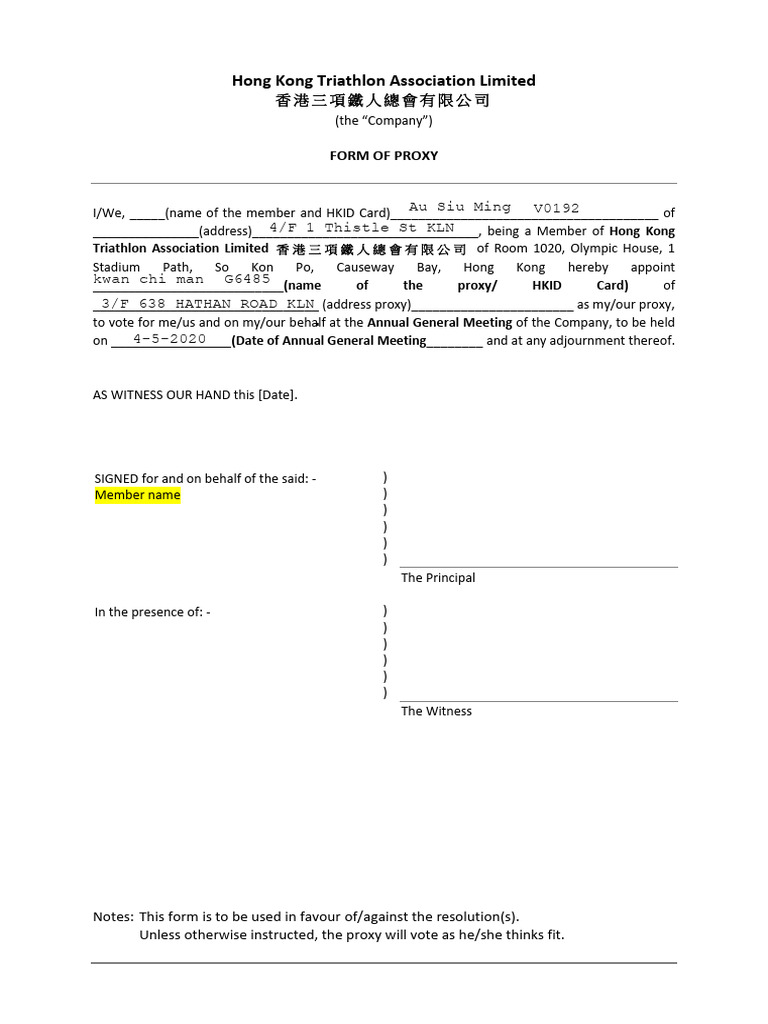 Form of Proxy AU | PDF