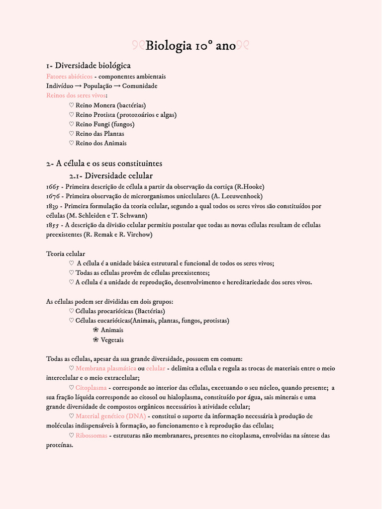 Biologia 10º Ano | PDF
