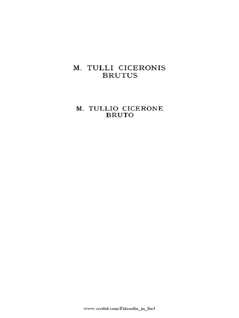 Brutus Testo e Traduzione PDF