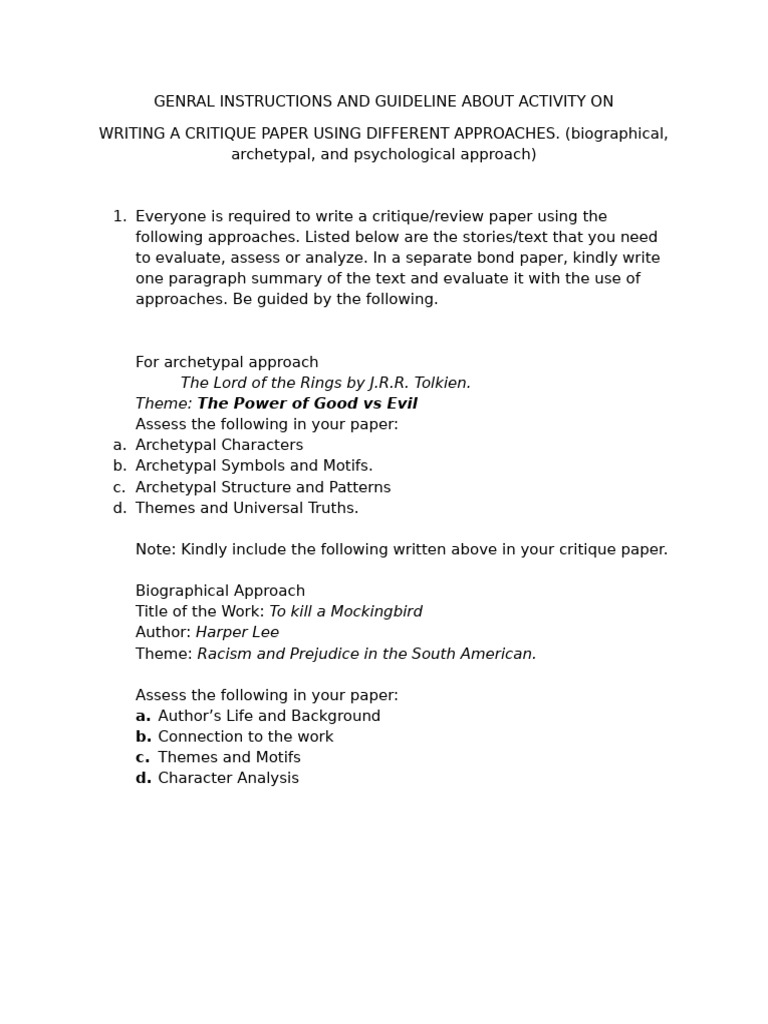 Critical Approaches Activity EAPP | PDF