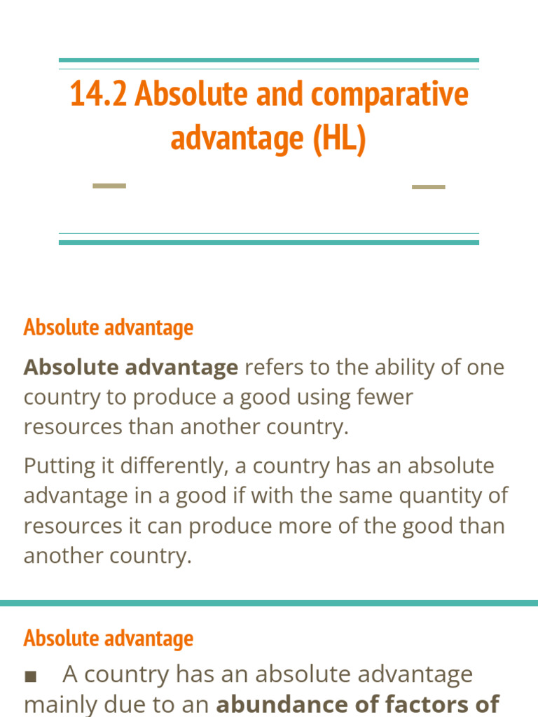 14.2 Absolute and Comparative Advantage | PDF