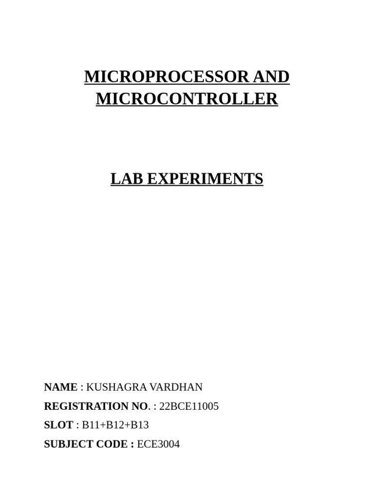 Lab Experiment MPMC | PDF