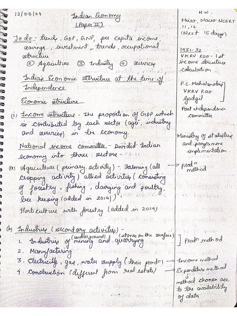 Indian Economy 1947-1991 Notes | PDF