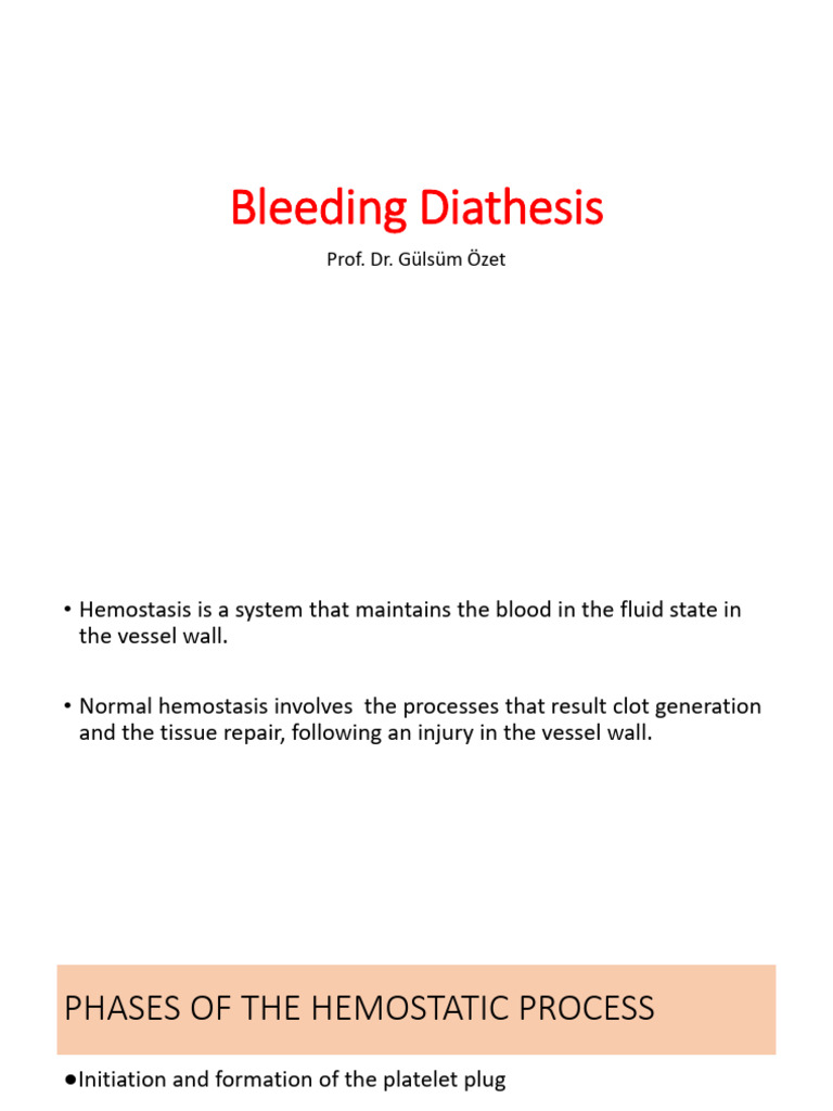 Hemostatic Disorders | PDF