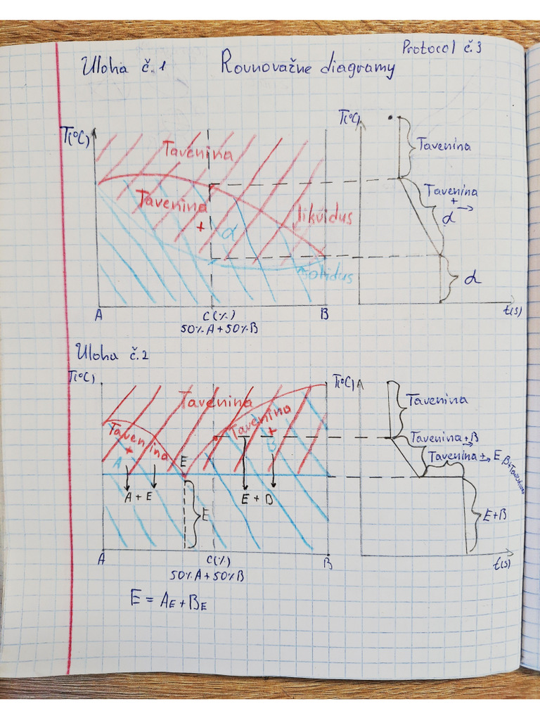 MaT. Protokol 3. Rovnovážne Diagramy Binárnich Sústav | PDF