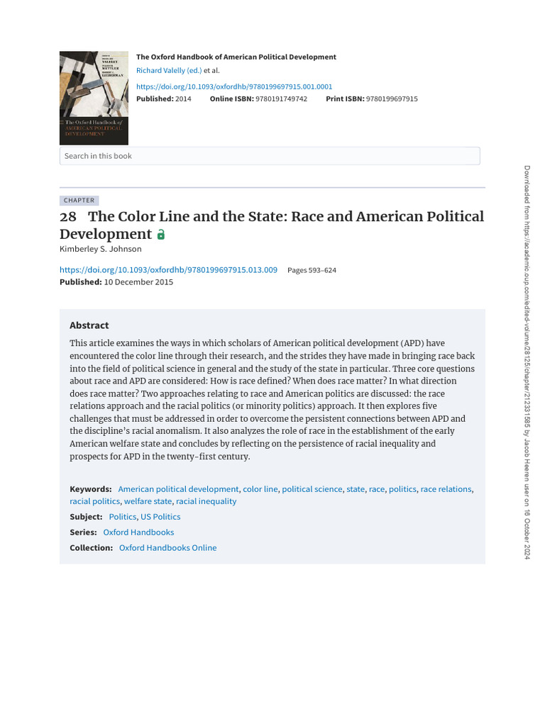 28 The Color Line and The State: Race and American Political ...