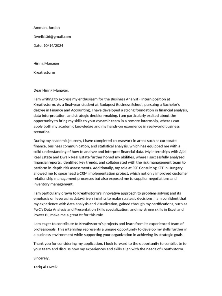 Cover Letter Ic | PDF