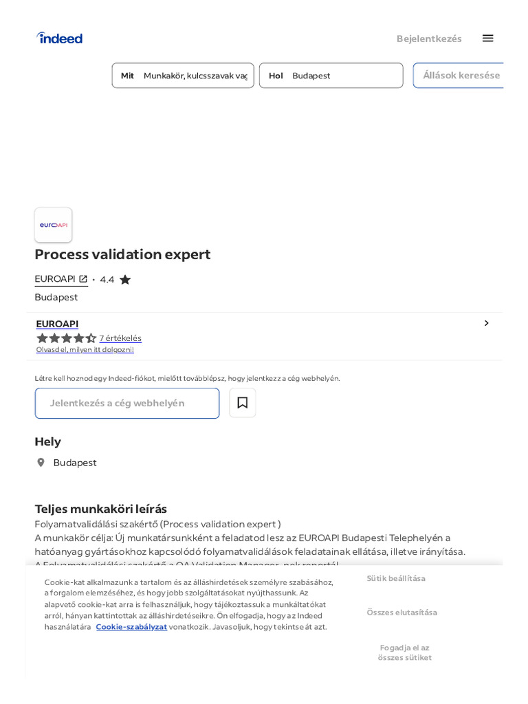 Process Validation Expert - Budapest | PDF