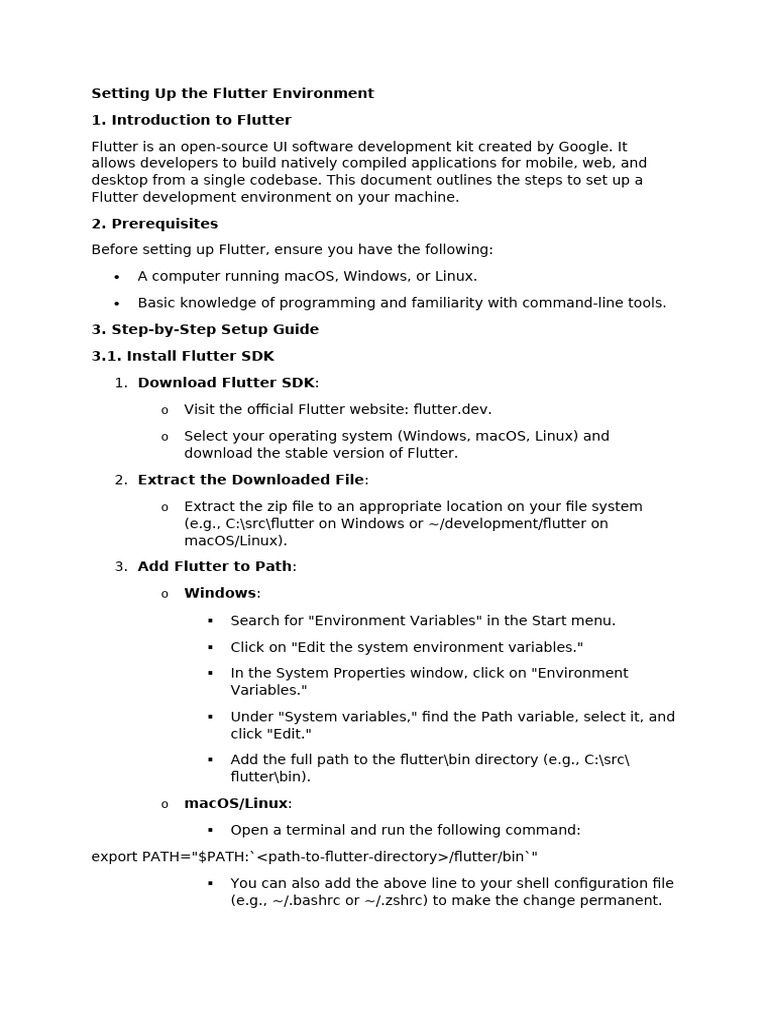 Setting Up Flutter Pdf