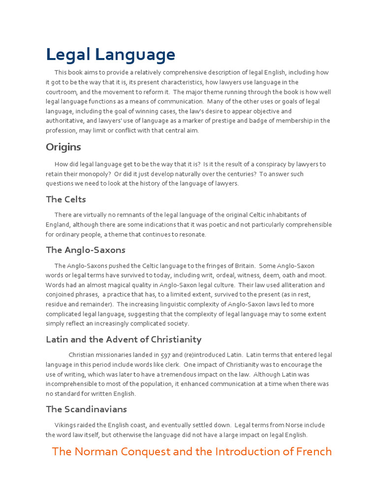 Legal Language Word | PDF