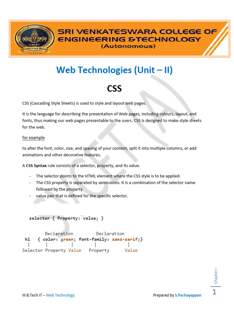 WT Unit-II Short Notes | PDF