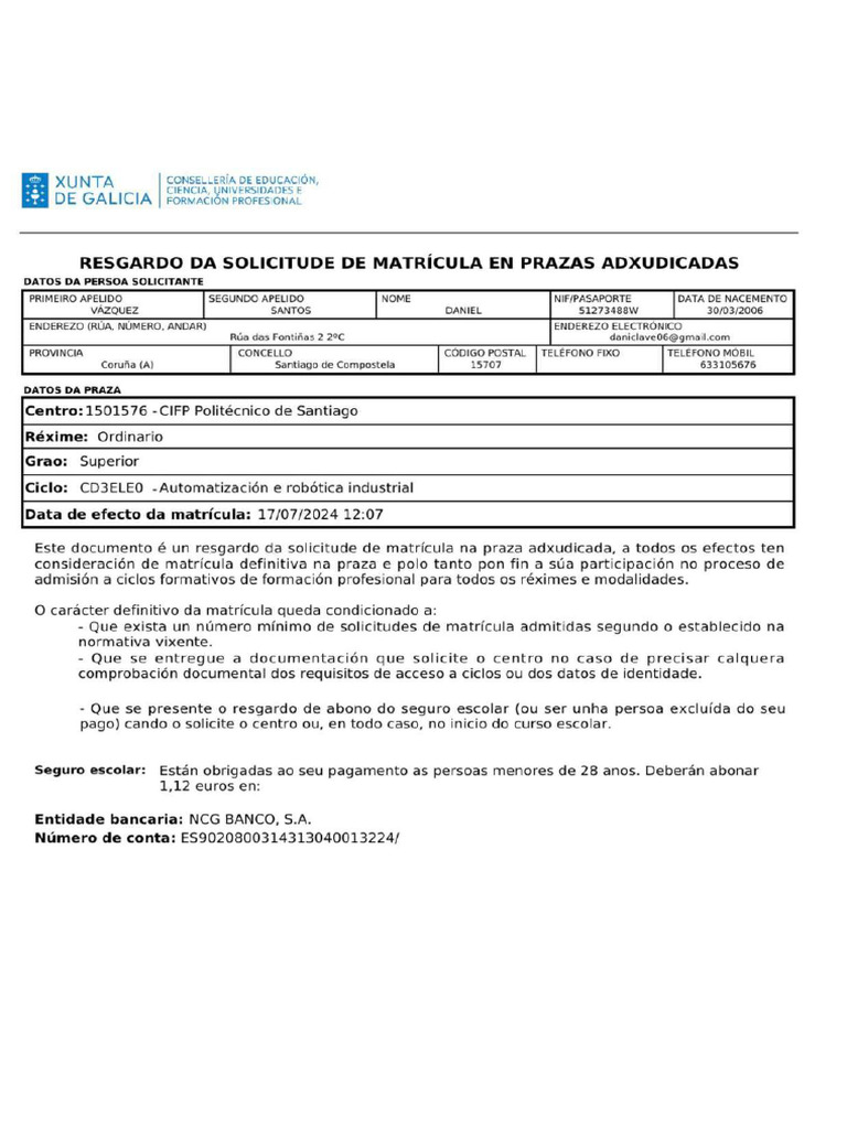 MATRICULA | PDF